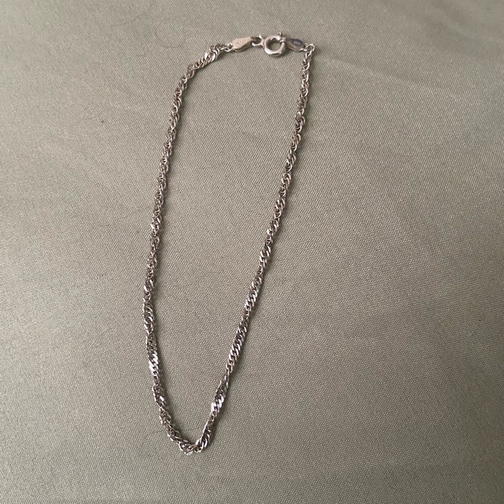 Twisted Sterling silver anklet